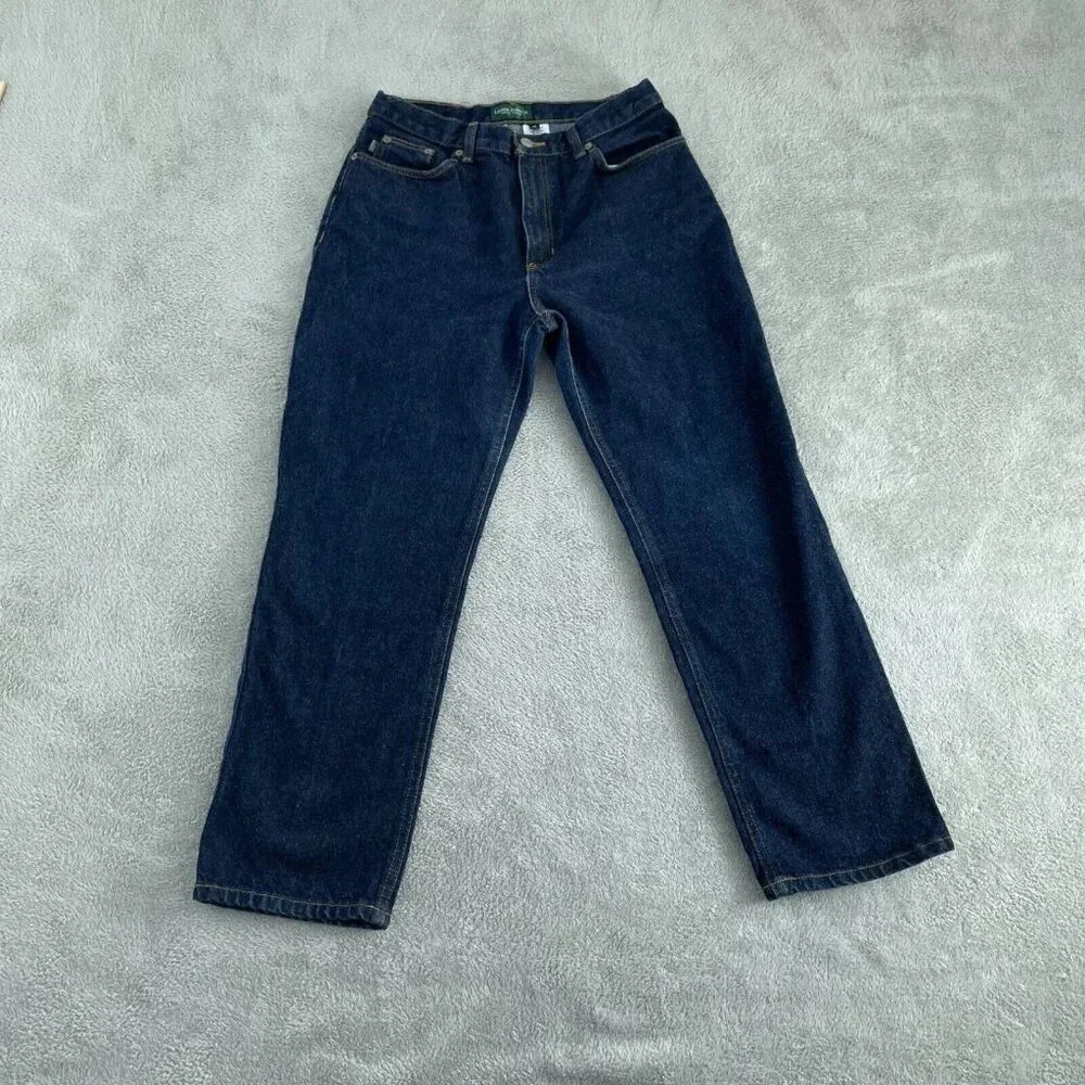 Ralph Lauren Jeans Co. Womens Straight Leg  Jeans Size 10 Dark Cotton 4751